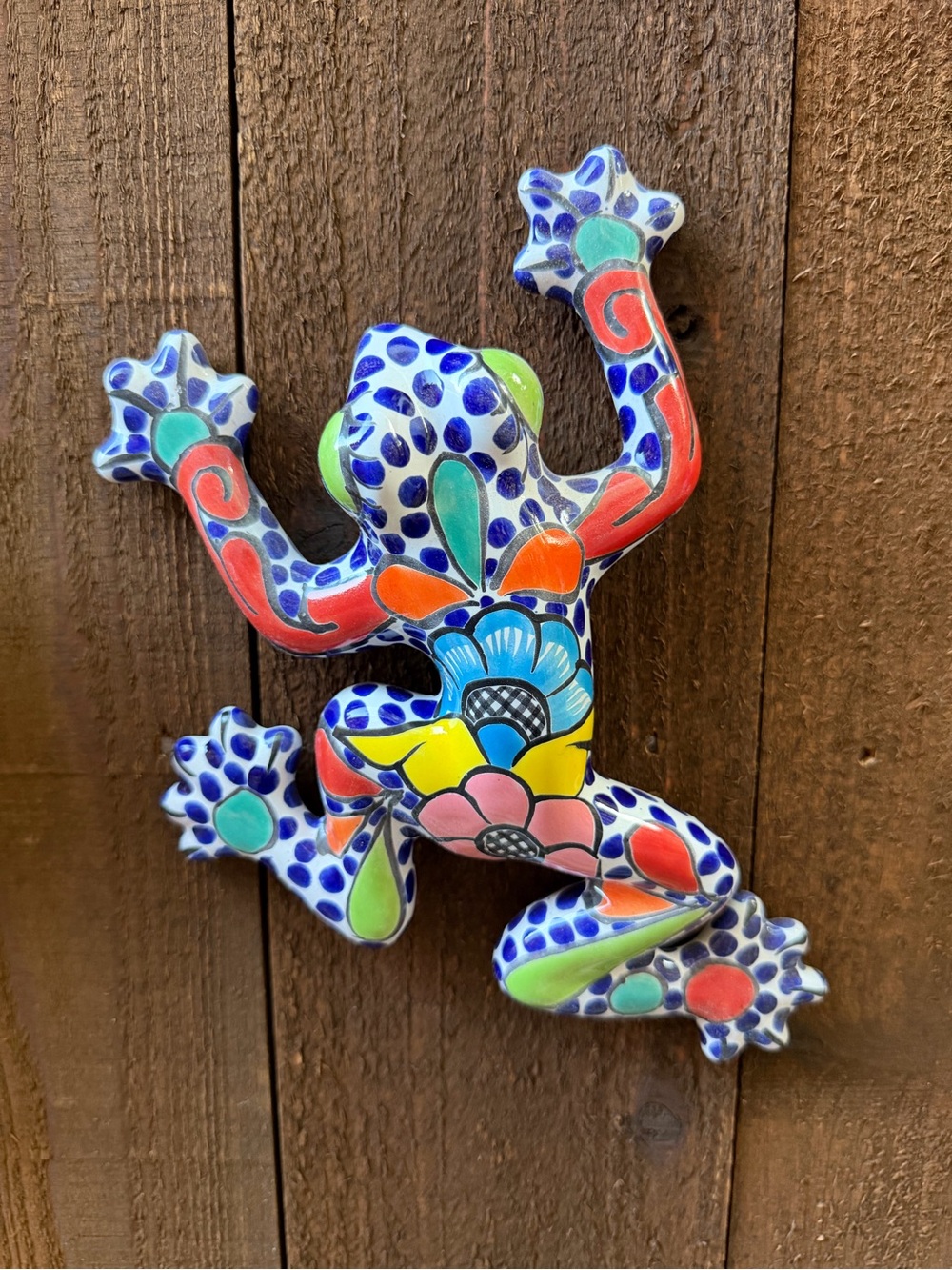 Colorful Talavera Frog Wall Art - Multicolor Decorative Accent